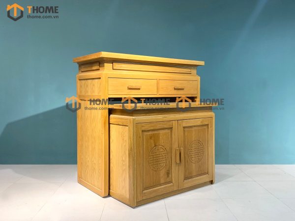 Tủ Thờ Gỗ Sồi Tự Nhiên Số 01 Nhiều Kích Thước Phong Thủy TT-01SM