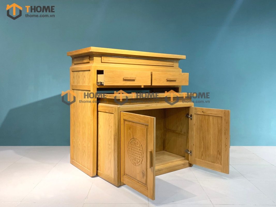 Tủ thờ gỗ sồi tự nhiên số 01 TT-01SM