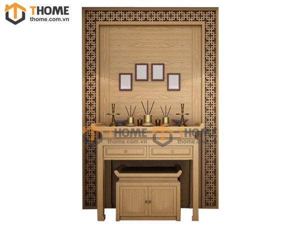 Tủ Thờ Gỗ Sồi Tự Nhiên Số 04 Nhiều Kích Thước Phong Thủy TT-04SM