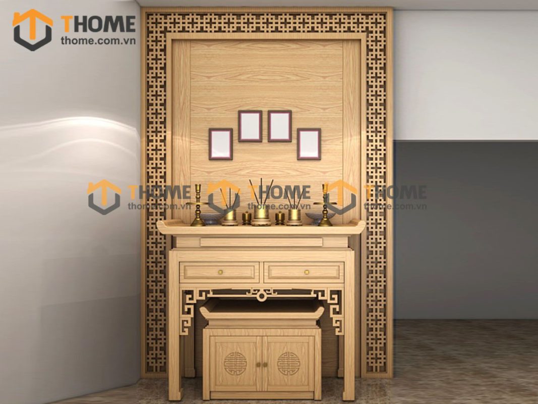 Tủ thờ gỗ sồi tự nhiên số 04 TT-04SM