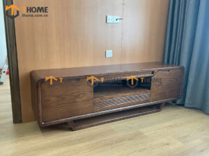Tủ Tivi Gỗ Sồi Tự Nhiên 2 Cánh Chân Thuyền TTV-23SN