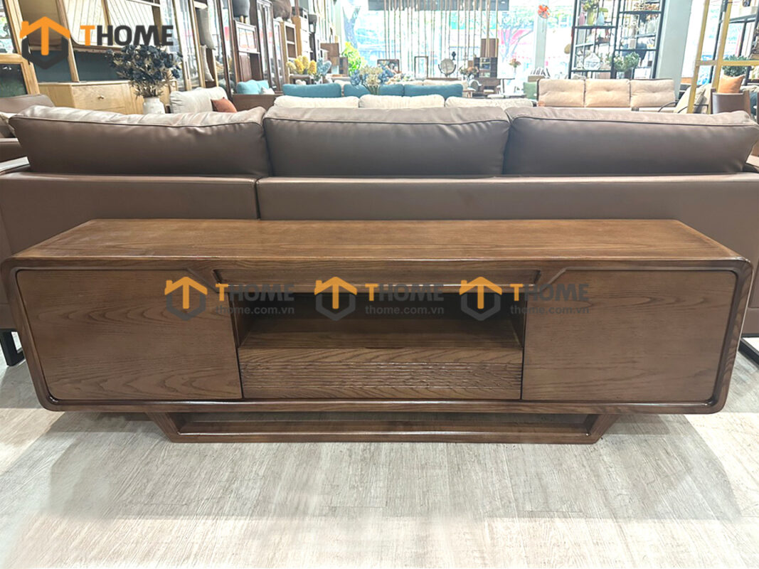 Tủ Tivi Gỗ Sồi Tự Nhiên 2 Cánh Chân Thuyền TTV-23SN