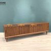 Tủ tivi gỗ sồi tự nhiên DG 2 cánh lùa thấp TTV-16SN