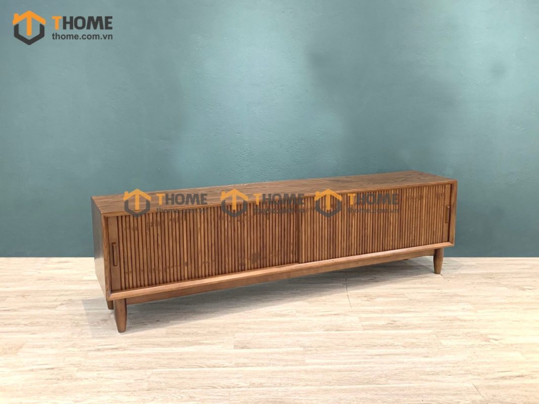 Tủ tivi gỗ sồi tự nhiên DG 2 cánh lùa thấp TTV-16SN