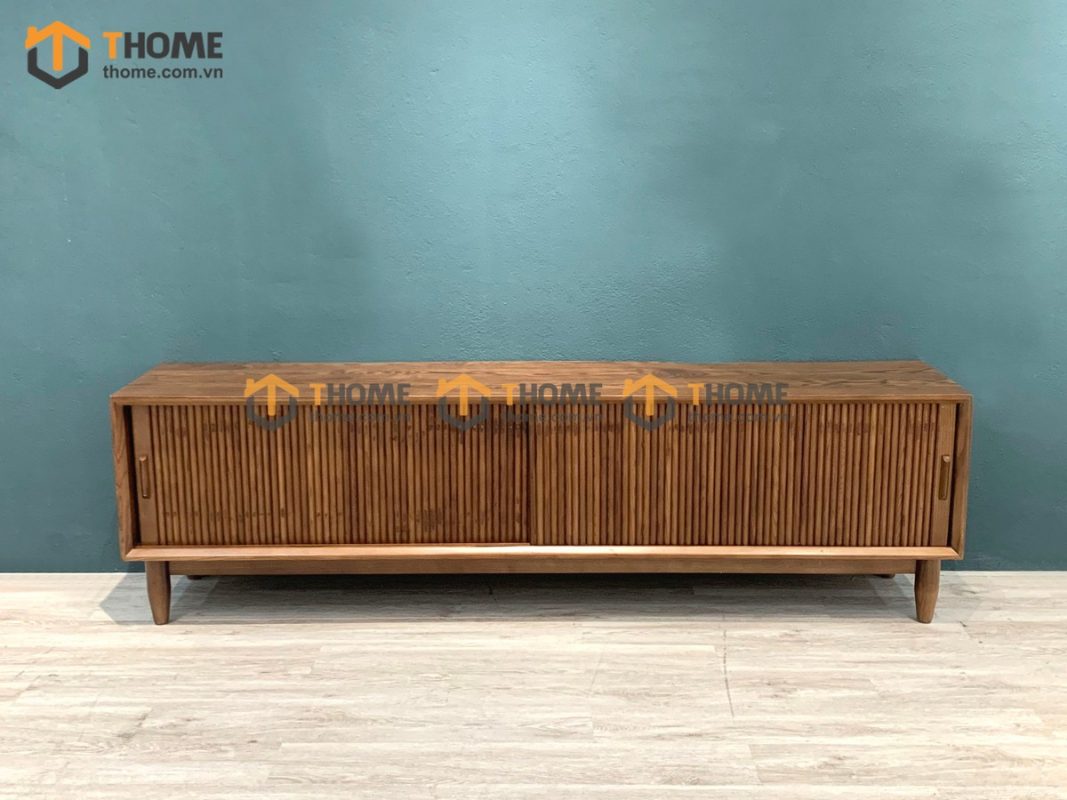 Tủ tivi gỗ sồi tự nhiên DG 2 cánh lùa thấp TTV-16SN