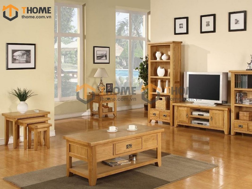 Tủ tivi gỗ sồi tự nhiên TTV-01SM