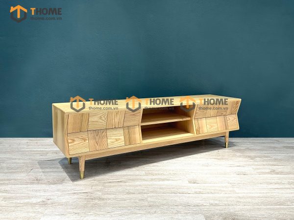 Tủ tivi gỗ sồi tự nhiên Caro 4 hộc kéo gỗ ghép xéo TTV-21SN