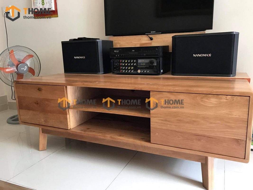 Tủ tivi gỗ sồi tự nhiên Como 2 cánh TTV-06SM