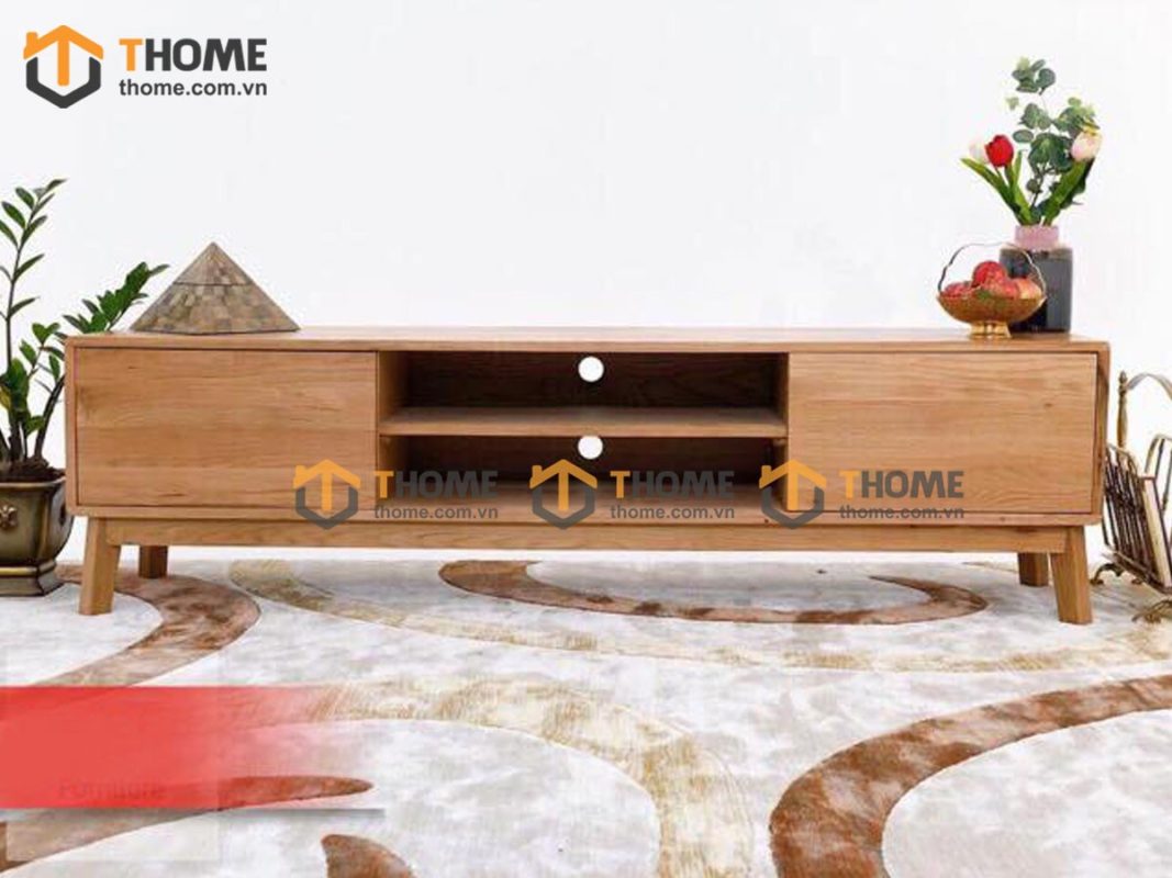 Tủ tivi gỗ sồi tự nhiên Como 2 cánh TTV-06SM