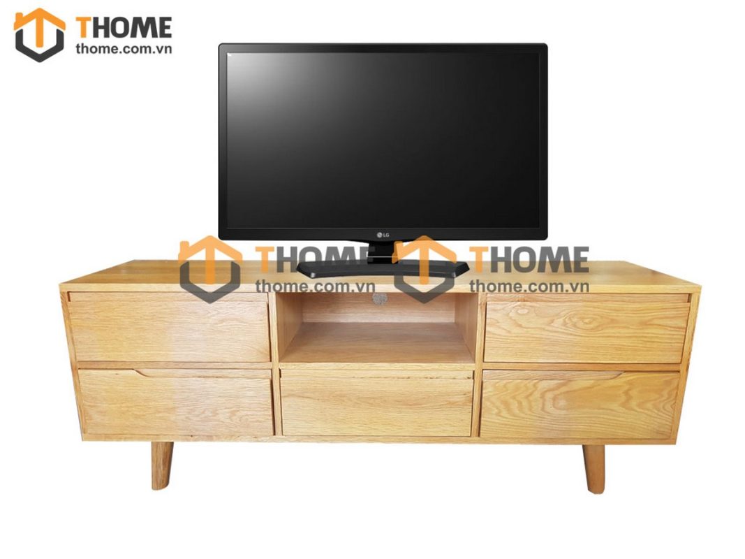 Tủ tivi gỗ sồi tự nhiên Como 5 hộc kéo TTV-08SM