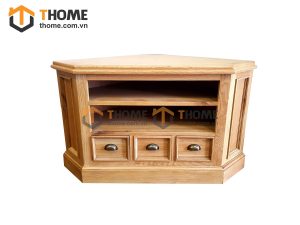 Tủ tivi gỗ sồi tự nhiên góc 3 hộc kéo TTV-16SM