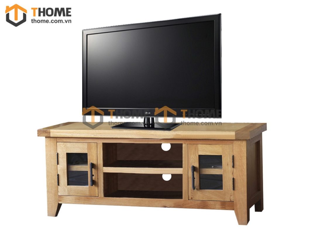 Tủ tivi gỗ sồi tự nhiên Harris 2 cánh kính TTV-04SM