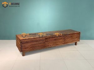 Tủ tivi gỗ sồi tự nhiên Lacome 6 hộc kéo sọc ngangTTV-14SN