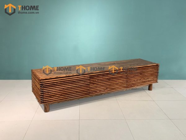 Tủ tivi gỗ sồi tự nhiên Lacome 6 hộc kéo sọc ngangTTV-14SN