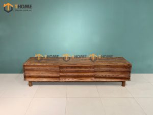 Tủ tivi gỗ sồi tự nhiên Lacome 6 hộc kéo sọc ngangTTV-14SN