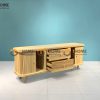 Tủ tivi gỗ sồi tự nhiên lan sọc Sunrise màu óc chó TTV-01SN