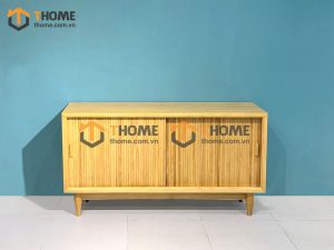 Tủ tivi gỗ sồi tự nhiên Momo 2 cánh trượt TTV-07SN