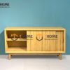 Tủ tivi gỗ sồi tự nhiên Momo 2 cánh trượt TTV-07SN