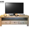 Tủ tivi gỗ sồi tự nhiên thấp 3 hộc kéo TTV-09SM