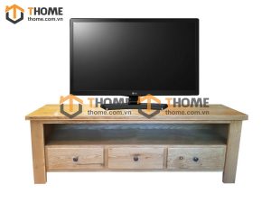 Tủ tivi gỗ sồi tự nhiên thấp 3 hộc kéo TTV-09SM