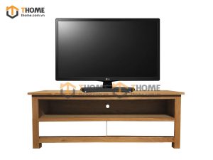 Tủ tivi gỗ sồi tự nhiên thấp Harris 2 hộc kéo trắng TTV-24SM