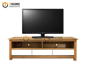 Tủ tivi gỗ sồi tự nhiên thấp Harris 3 hộc kéo trắng TTV-25SM