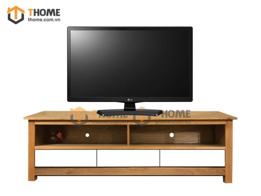 Tủ tivi gỗ sồi tự nhiên thấp Harris 3 hộc kéo trắng TTV-25SM