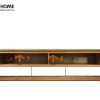 Tủ tivi gỗ sồi tự nhiên thấp Harris 3 hộc kéo trắng TTV-25SM
