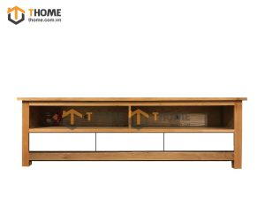 Tủ tivi gỗ sồi tự nhiên thấp Harris 3 hộc kéo trắng TTV-25SM