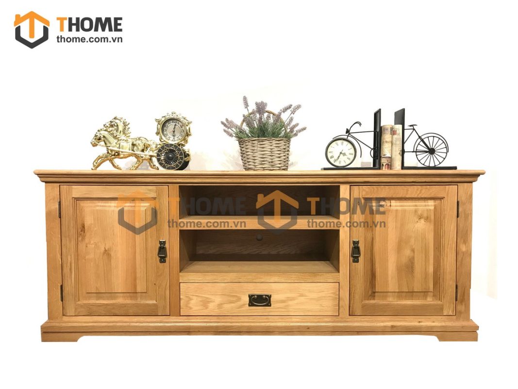 Tủ tivi gỗ sồi tự nhiên Tuscany 2 cánh TTV-03SM