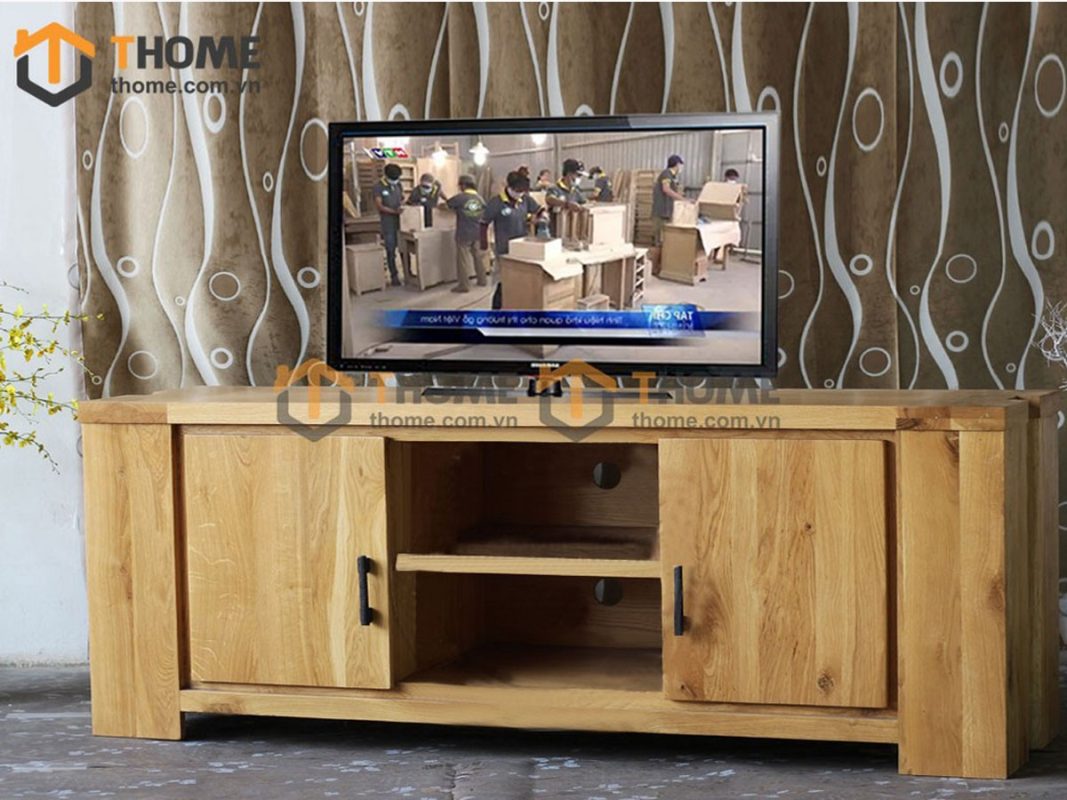 Tủ tivi gỗ sồi tự nhiên Zen 2 cánh TTV-05SM