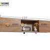 Tủ tivi treo gỗ sồi tự nhiên 2 cánh mở TTVTT-01SN