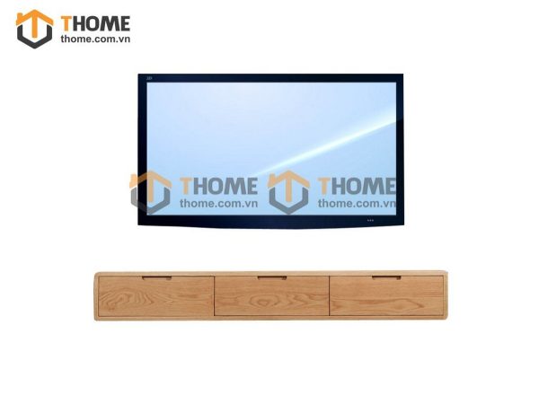 Tủ tivi treo gỗ sồi tự nhiên 3 cánh mở TTVTT-02SN