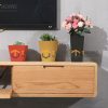 Tủ tivi treo gỗ sồi tự nhiên 3 cánh mở TTVTT-02SN