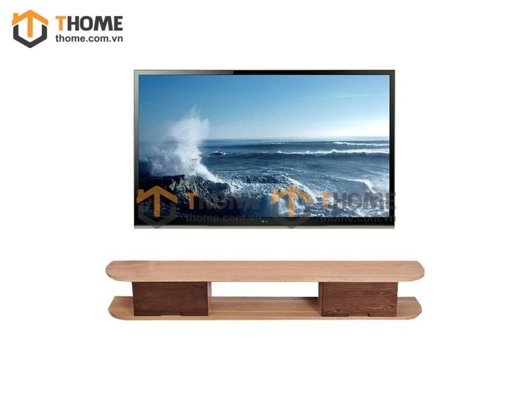 Tủ tivi treo gỗ sồi tự nhiên 2 hộc kéo TTVTT-03SN