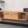 Tủ tivi treo gỗ sồi tự nhiên 2 hộc kéo TTVTT-04SN