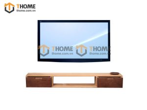 Tủ tivi treo gỗ sồi tự nhiên 2 hộc kéo TTVTT-05SN