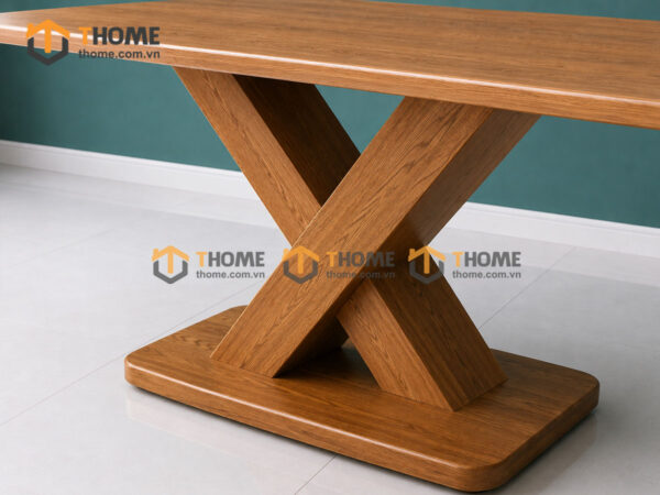 Bàn Ăn Gỗ Sồi Tự Nhiên Cosmo Chân X BAMG-22SN