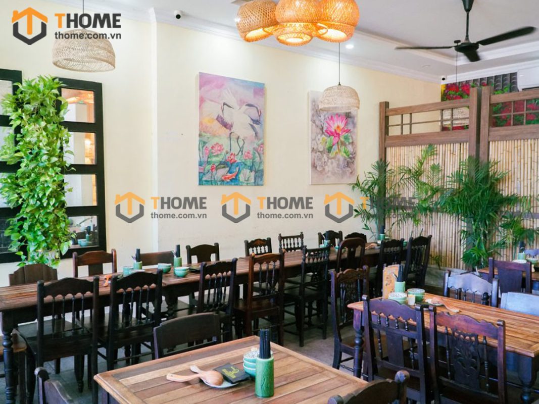 Hình ảnh thi công gỗ sồi tự nhiên quán ăn BẾP CỦA NGOẠI TTTC-05CF
