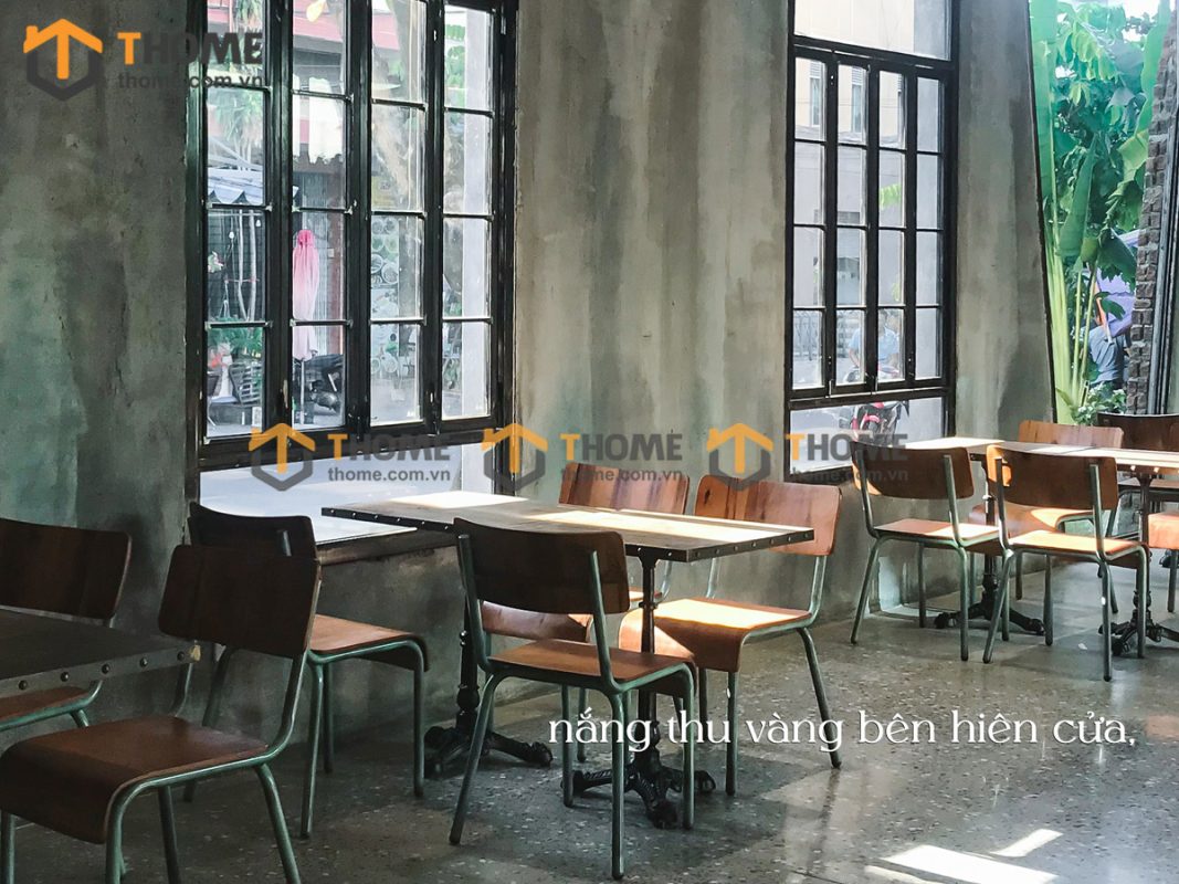 Hình ảnh thi công gỗ sồi tự nhiên quán cafe GHÉ 2 Đỗ Quang TTTC-04CF