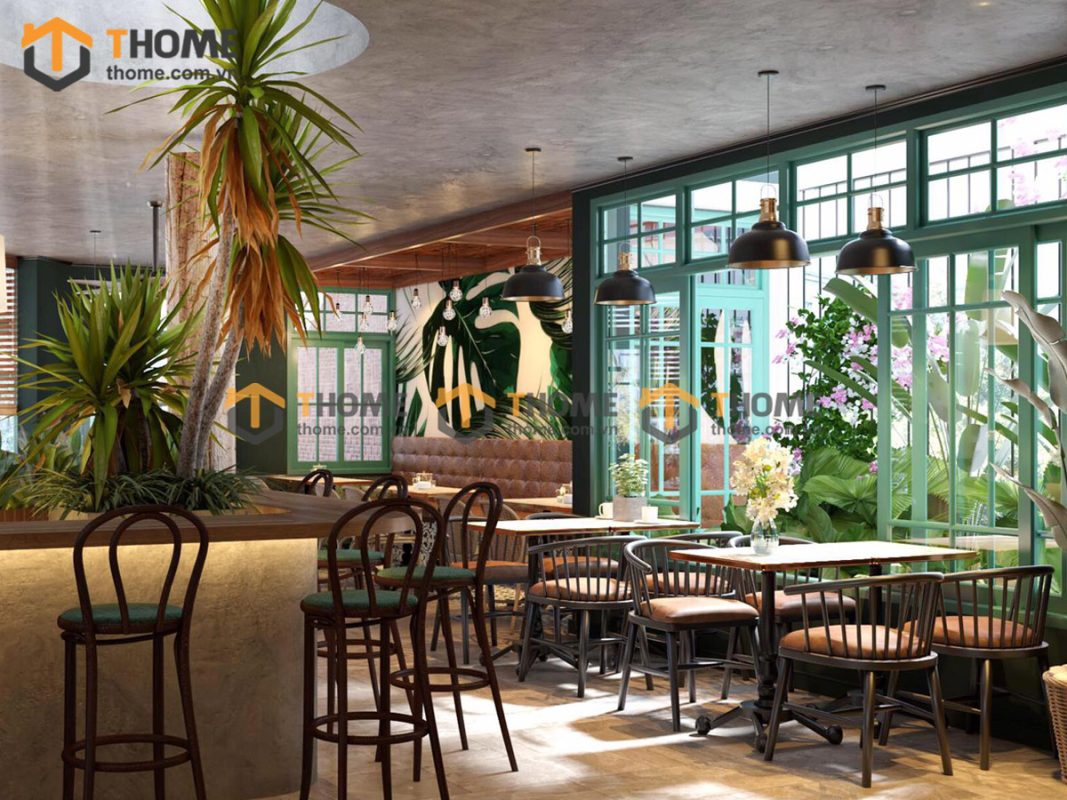 Hình ảnh thi công gỗ sồi tự nhiên quán cafe ISLAND Đảo Nổi TTTC-02CF