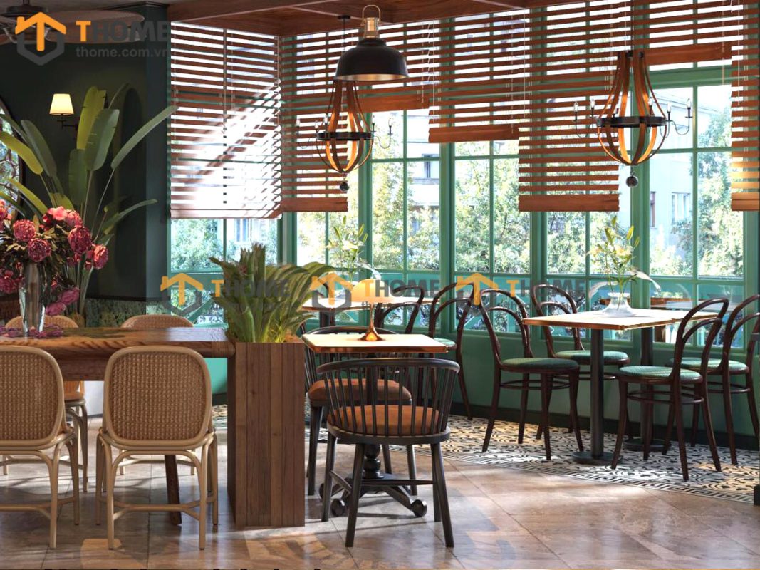 Hình ảnh thi công gỗ sồi tự nhiên quán cafe ISLAND Đảo Nổi TTTC-02CF