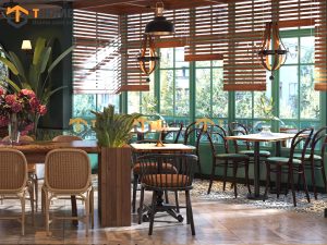 Hình ảnh thi công gỗ sồi tự nhiên quán cafe ISLAND Đảo Nổi TTTC-02CF