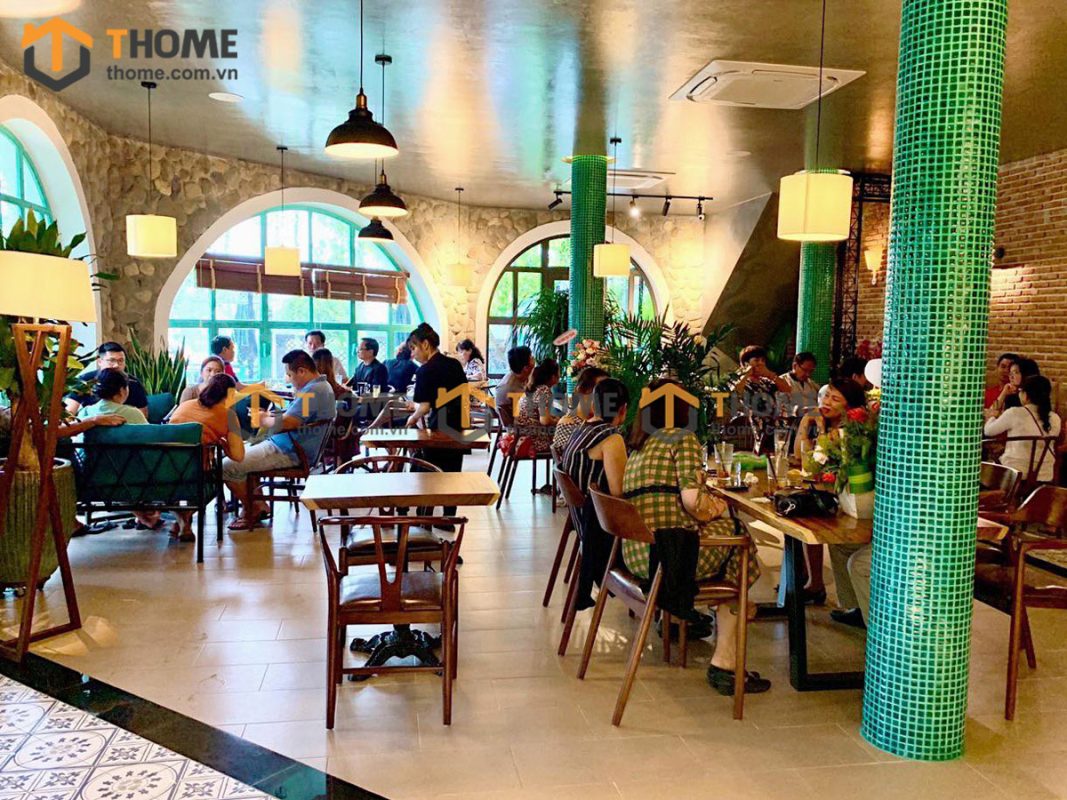 Hình ảnh thi công gỗ sồi tự nhiên quán cafe ISLAND Đảo Nổi TTTC-02CF
