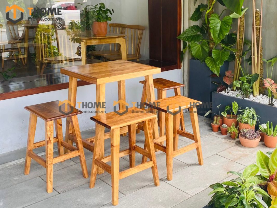 Hình ảnh thi công gỗ sồi tự nhiên quán cafe THE TIDY Nguyễn Văn Thoại TTTC-03CF