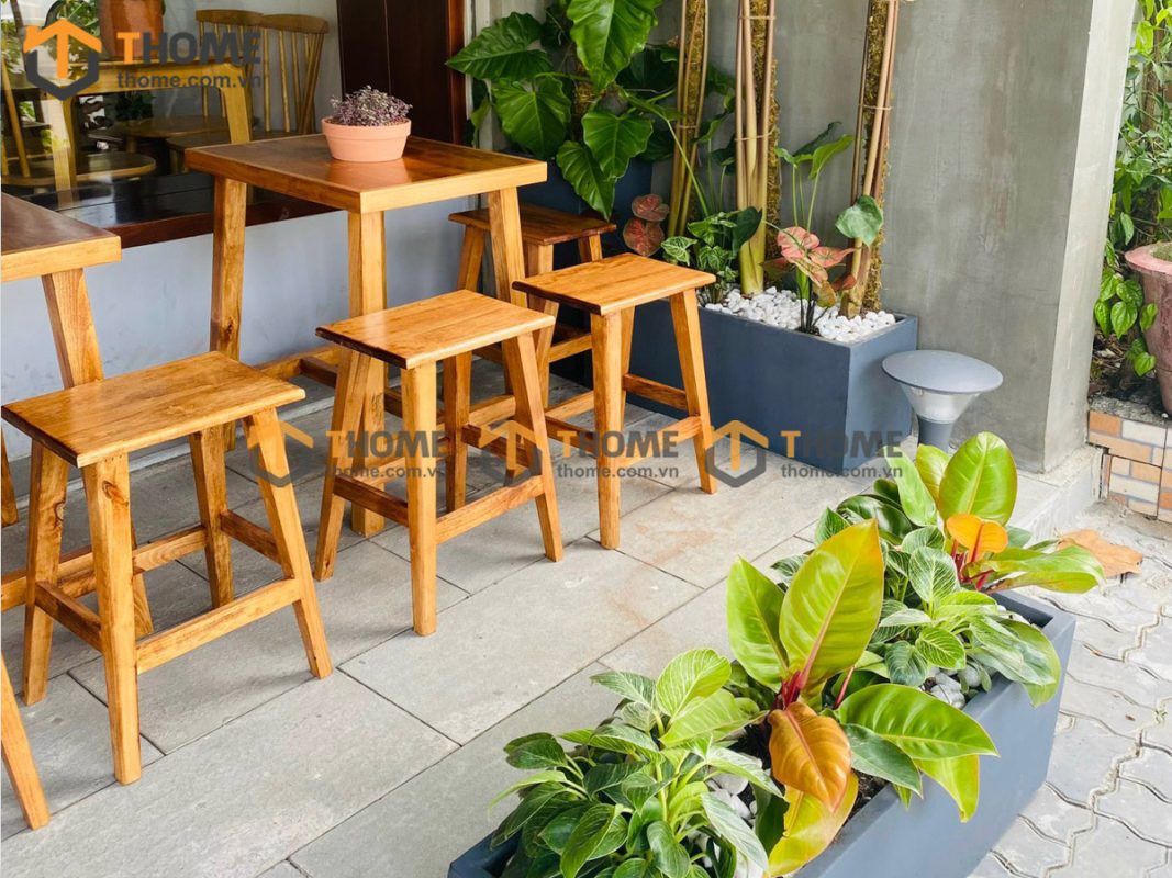 Hình ảnh thi công gỗ sồi tự nhiên quán cafe THE TIDY Nguyễn Văn Thoại TTTC-03CF