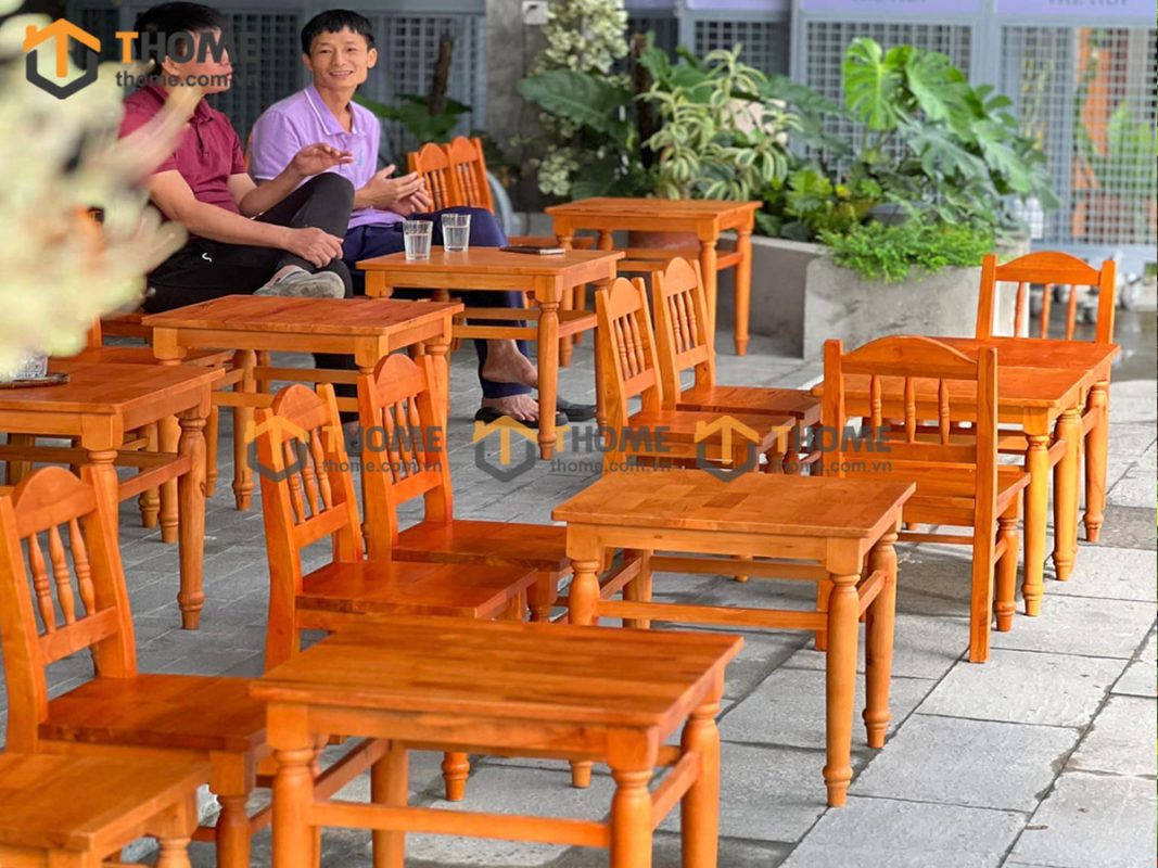 Hình ảnh thi công gỗ sồi tự nhiên quán cafe THE TIDY Nguyễn Văn Thoại TTTC-03CF