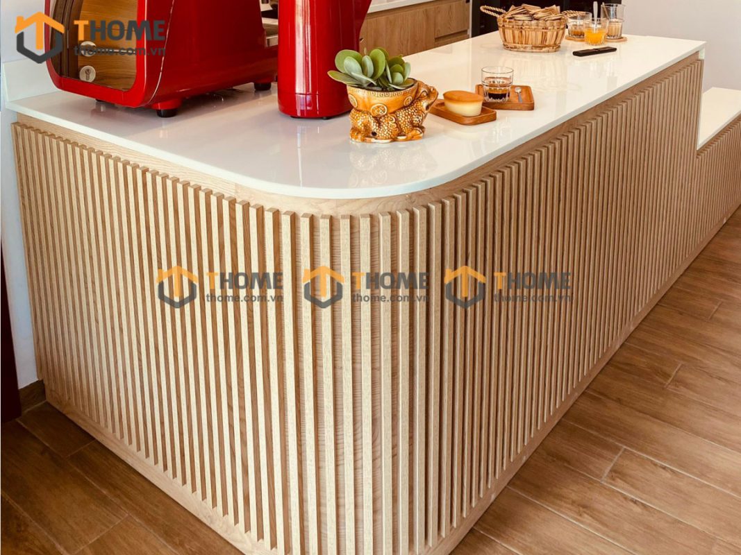 Hình ảnh thi công gỗ sồi tự nhiên quán cafe THE TIDY Nguyễn Văn Thoại TTTC-03CF