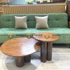 Bàn sofa gỗ sồi tự nhiên mặt trụ chân trụ mẹ bồng con BSFMG-32SN