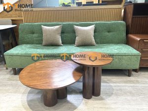 Bàn sofa gỗ sồi tự nhiên mặt trụ chân trụ mẹ bồng con BSFMG-32SN